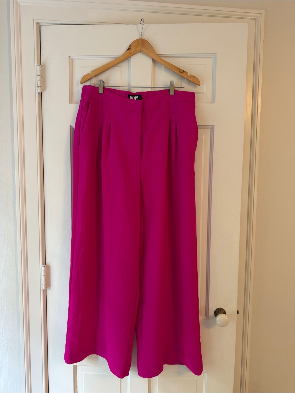 Dkny Fuchsia Wide-Leg Flowy Pants